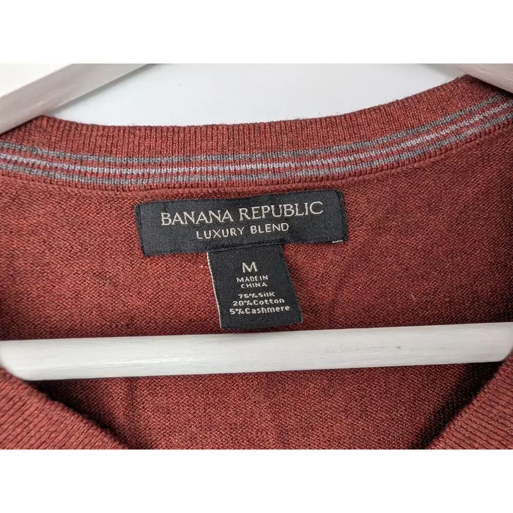 Banana Republic Silk Cotton Cashmere Men's Sweater Medium Luxury Blend Career